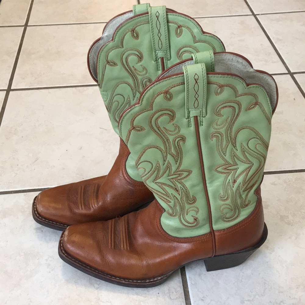 Brown/Green Woman’s Western Boots